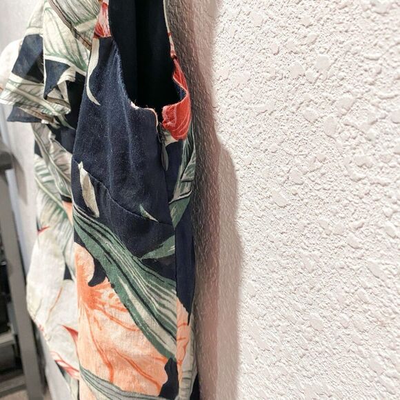 Ann Taylor One Shoulder Asymmetrical Ruffle Blouse Women’s Small Tropical Top - Picture 3 of 7